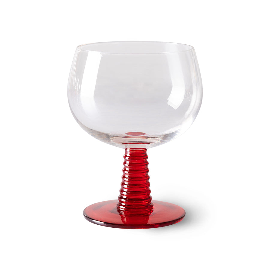 HKliving | 70's SWIRL WINE GLASS LOW - RED