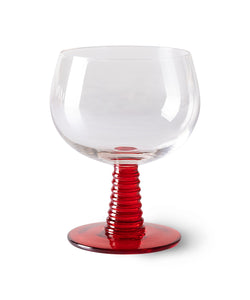 HKliving | 70's SWIRL WINE GLASS LOW - RED