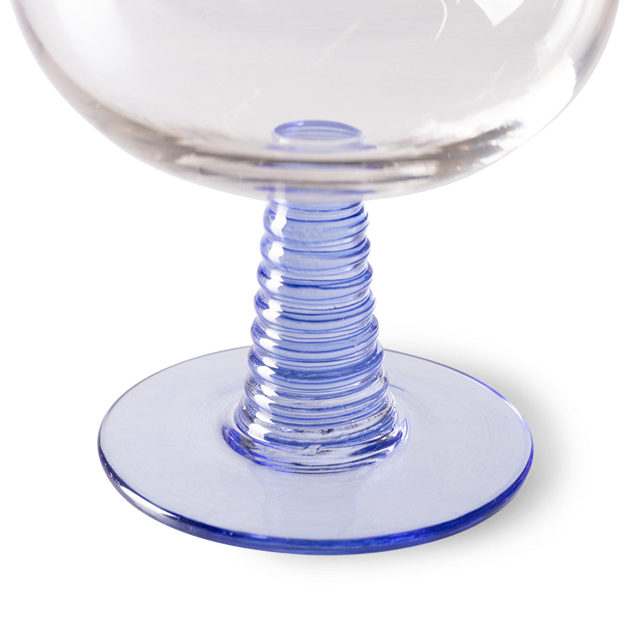 HKliving | 70's SWIRL WINE GLASS LOW - BLUE