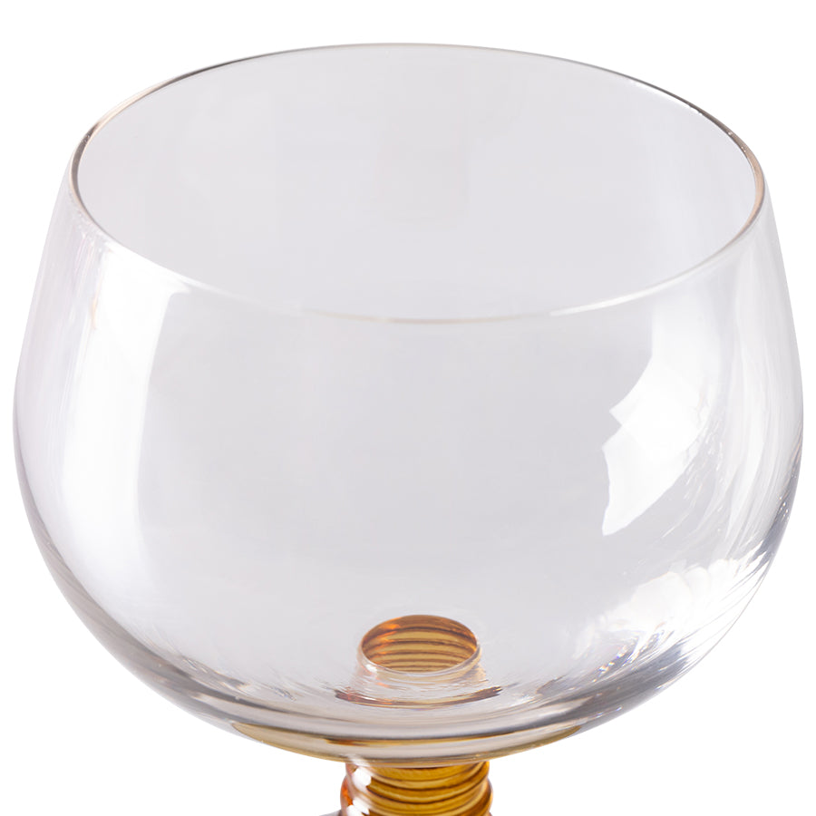 HKliving | 70's SWIRL WINE GLASS LOW - OCHRE