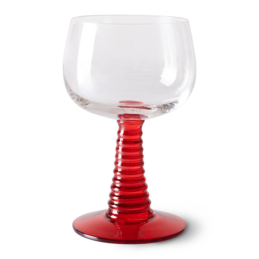 HKliving | 70's SWIRL WINE GLASS HIGH - RED