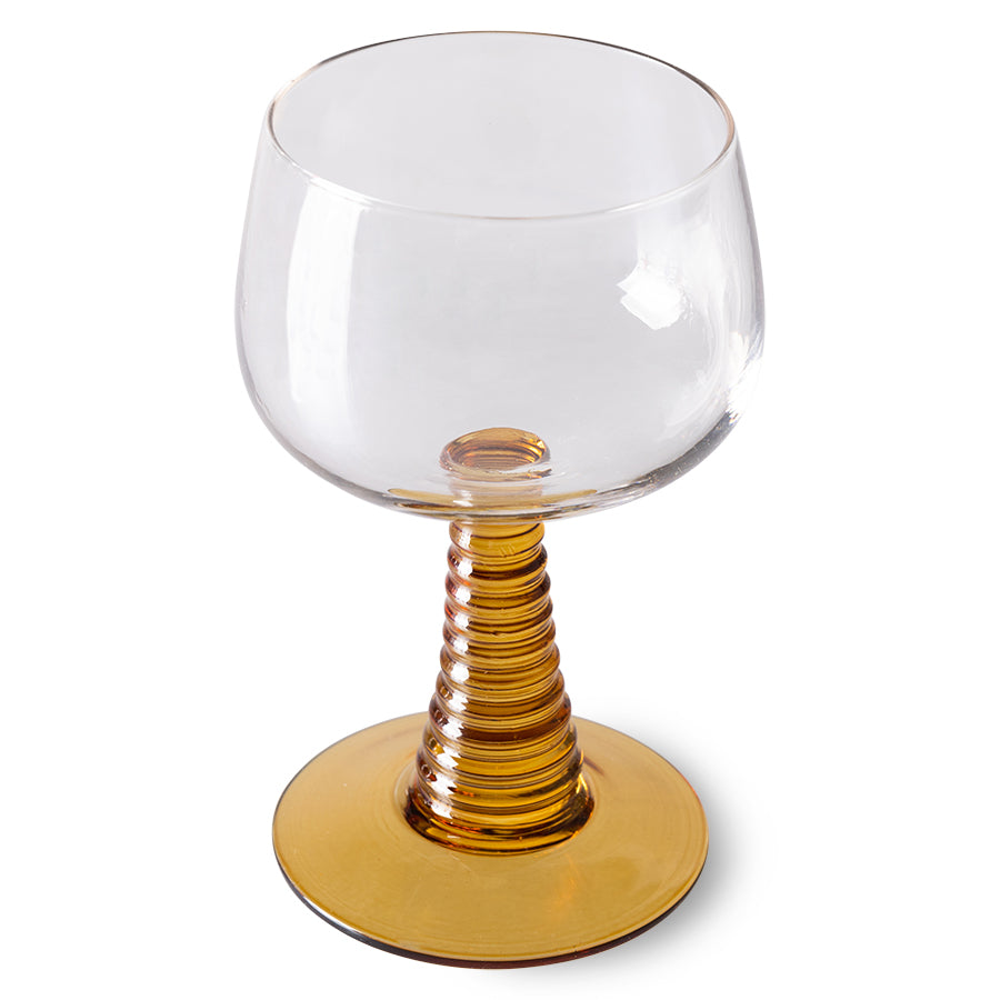 HKliving | 70's SWIRL WINE GLASS HIGH - OCHRE