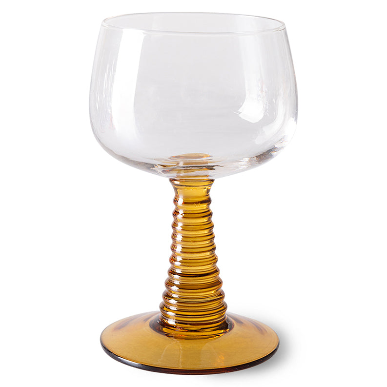 HKliving | 70's SWIRL WINE GLASS HIGH - OCHRE