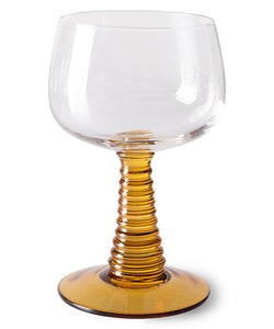 HKliving | 70's SWIRL WINE GLASS HIGH - OCHRE