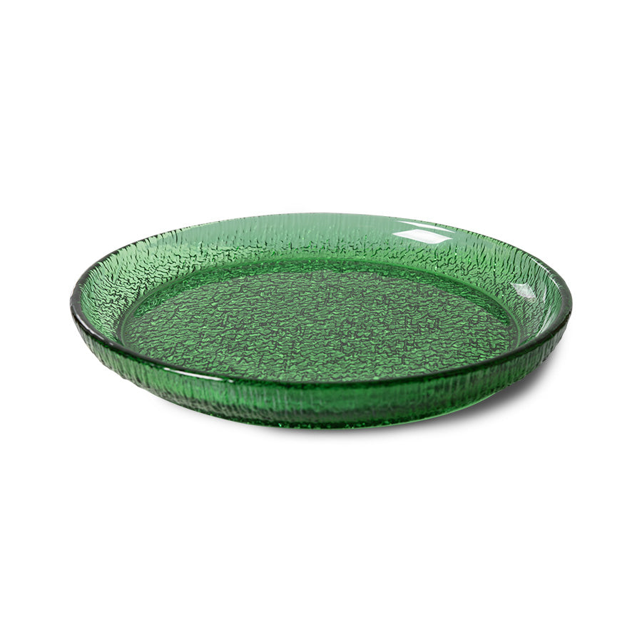 HKliving | THE EMERALDS GLASS SIDE PLATE - GREEN