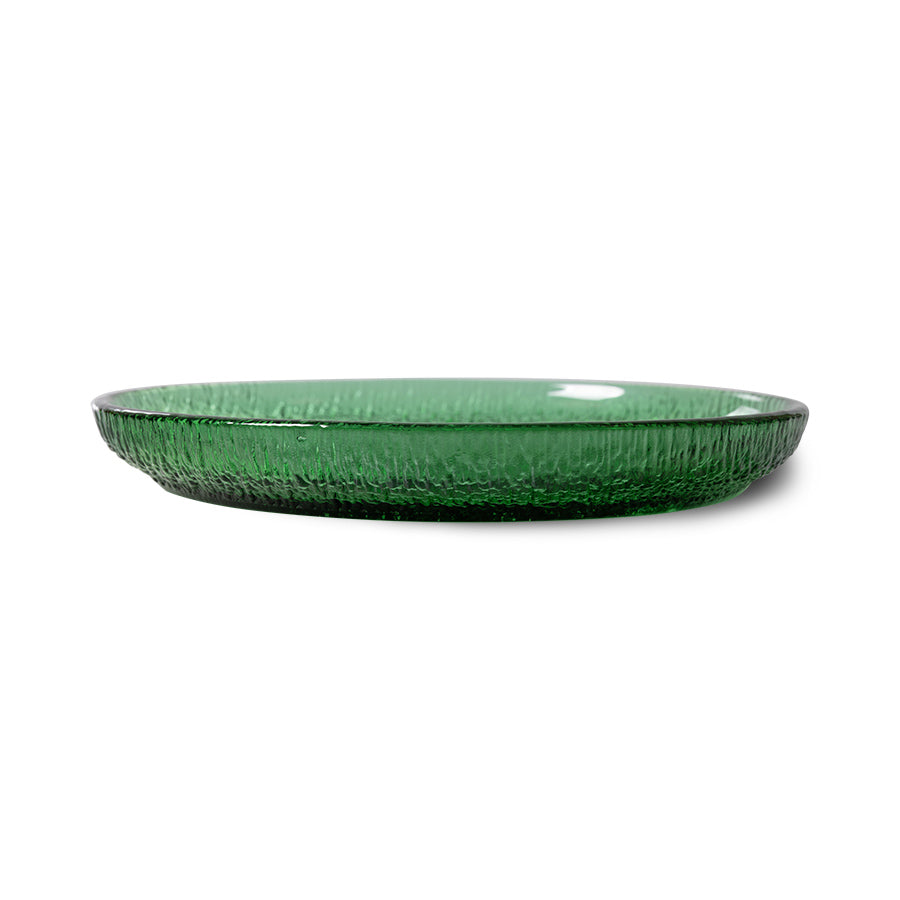 HKliving | THE EMERALDS GLASS SIDE PLATE - GREEN