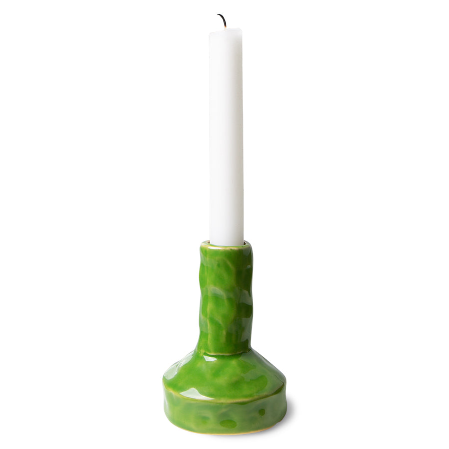 HKliving | THE EMERALDS CERAMIC CANDLE HOLDER LIME GREEN - SMALL