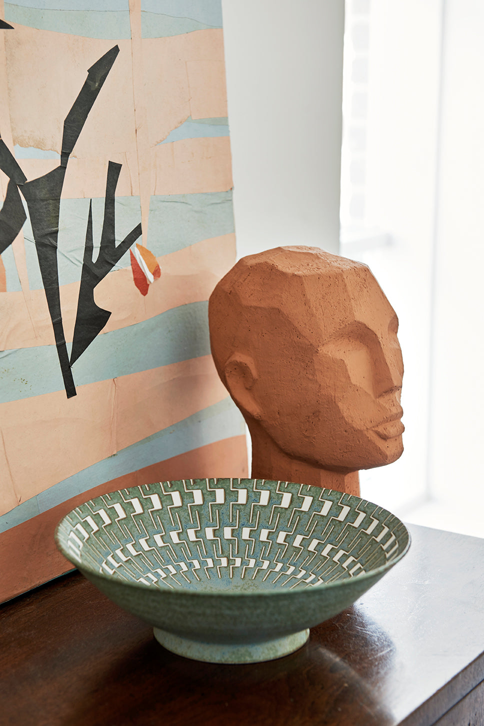 HKliving | ABSTRACT HEAD SCULPTURE - TERRACOTTA