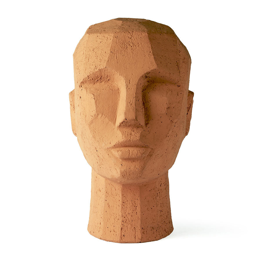 HKliving | ABSTRACT HEAD SCULPTURE - TERRACOTTA