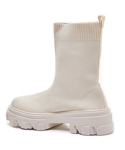 BOOTS | SOCK BOOTS - BEIGE